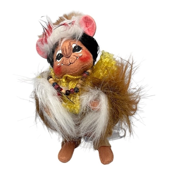 NWOT ANNALEE Native American Indian Boy 7" Mouse With Beaded Necklace 2004 - Picture 12 of 16